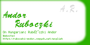 andor ruboczki business card